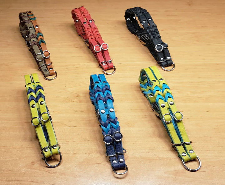 Doppelbahnig geflochtenes Zug-Stop-Halsband (verschiedene Farben)